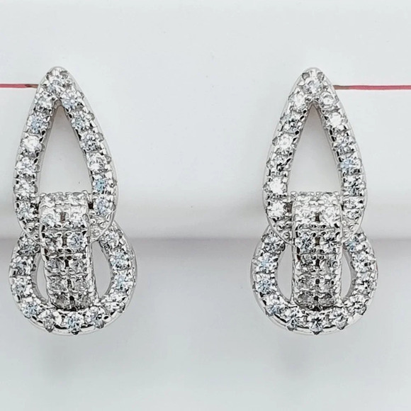 925 Sterling Silver Cubic Zirconia Earrings, U19254710 - Picture 7 of 11
